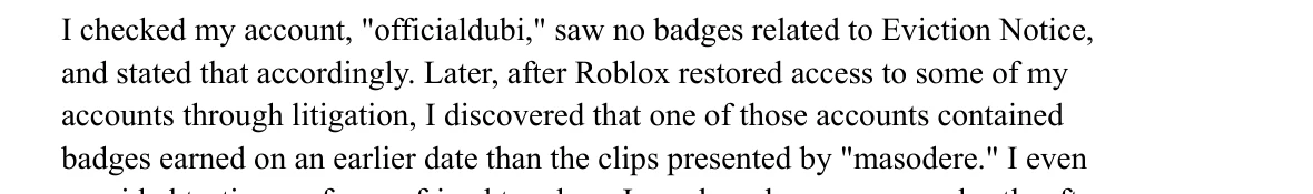 His rebuttal rewriting the badge story