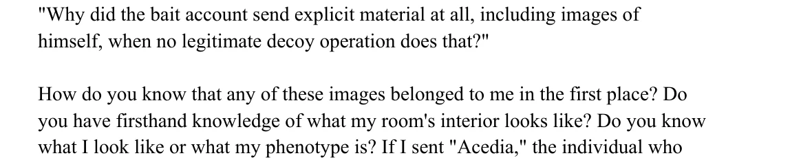 His rebuttal questioning whether the photos are his