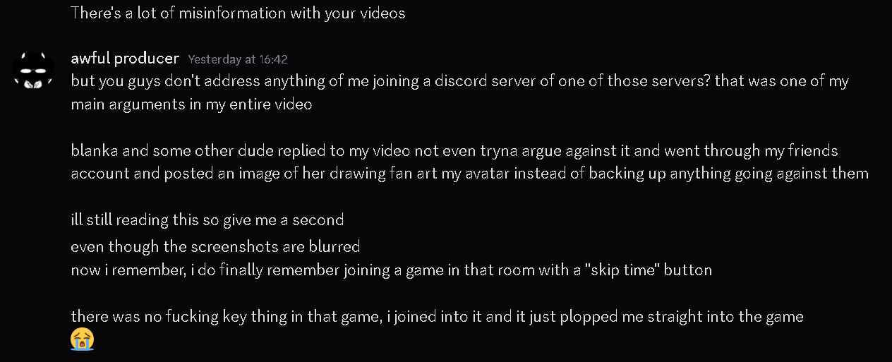 His first response after reading the blog post