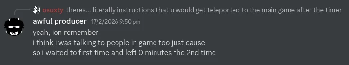 His Discord message about talking to people